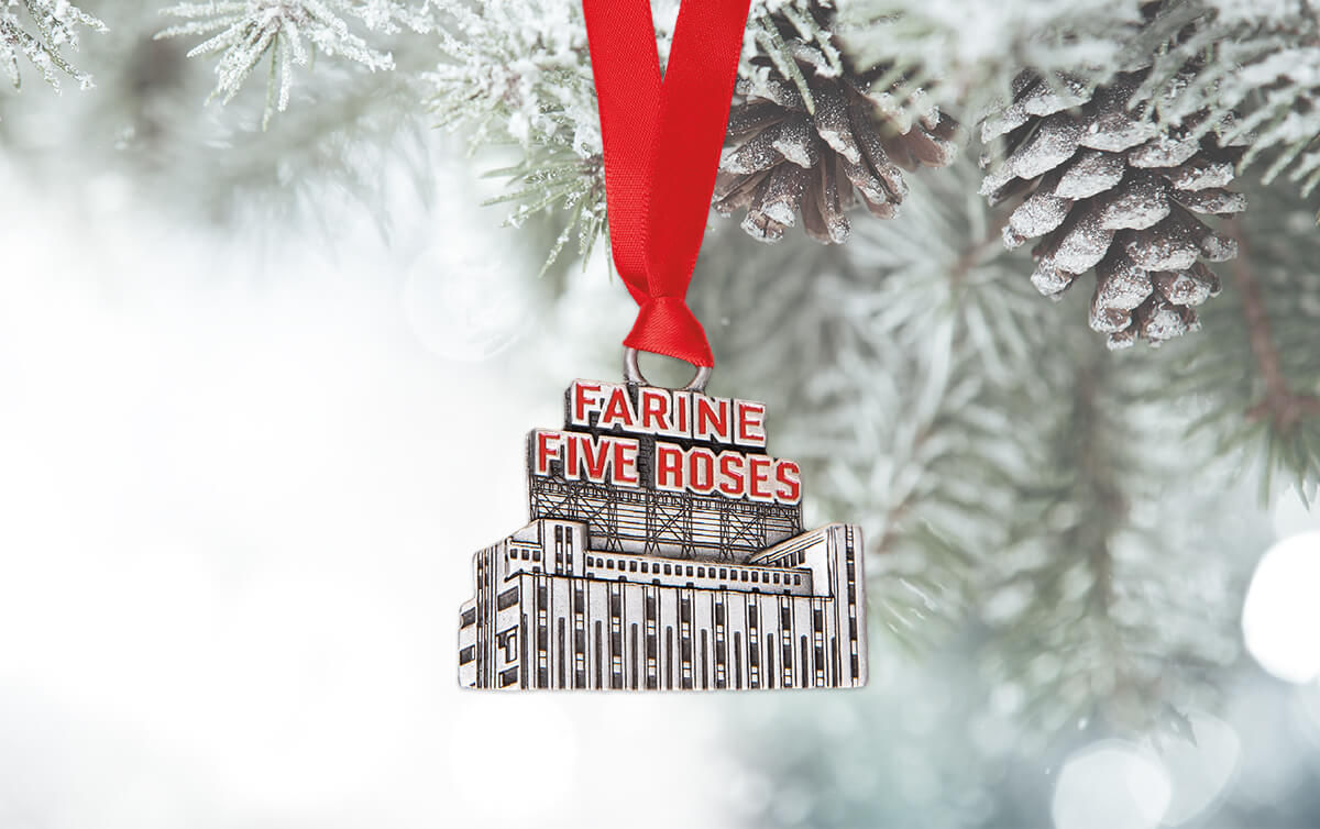 farine five roses pewter christmas tree ornament montreal landmark