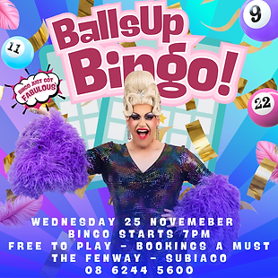 Balls Up Bingo Fenway Subiaco Drag Queen