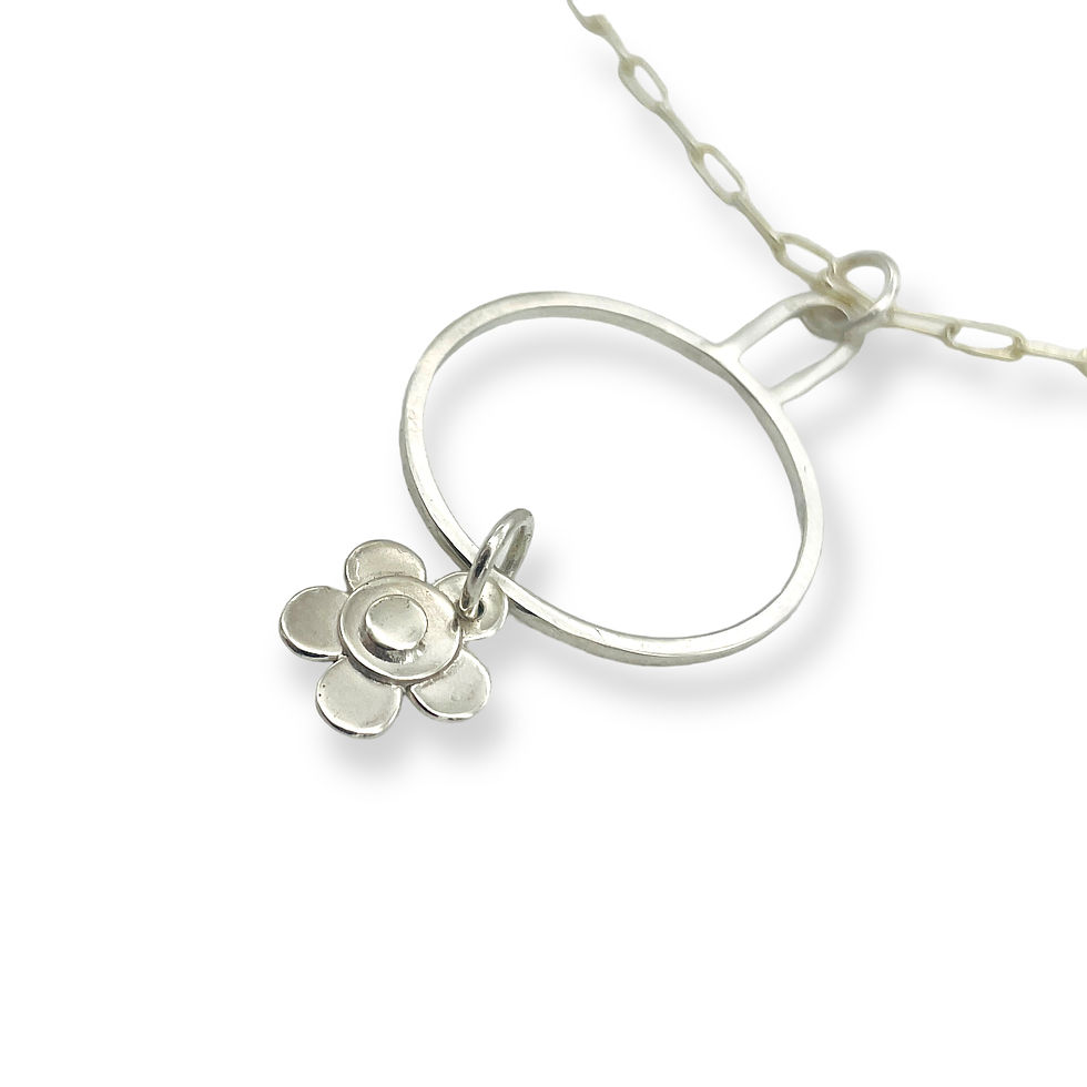 Thumbnail: small flower hoop pendant