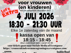 Recreatief zwemmen voor vrouwen (en kinderen) in Kardinge op elke eerste zaterdag van de maand!