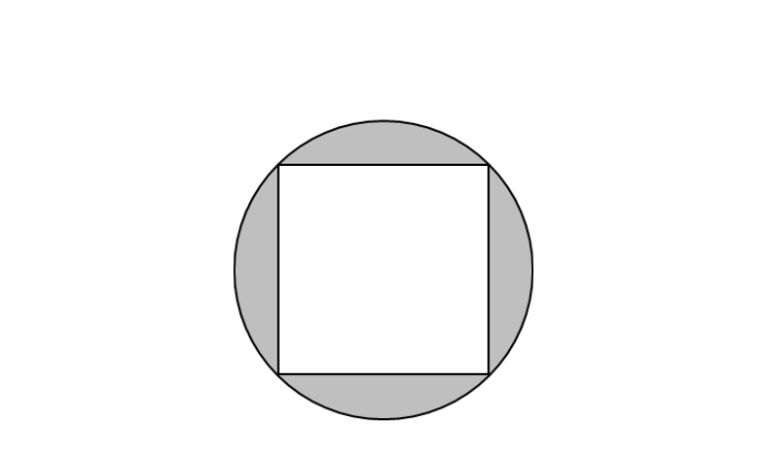 The figure below shows a circle with a square inside it
