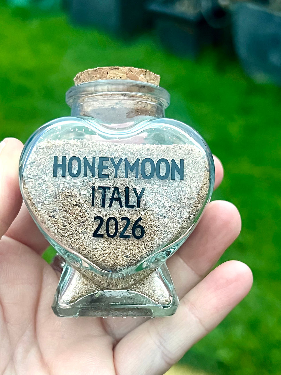 Thumbnail: Personalised heart shape glass jar
