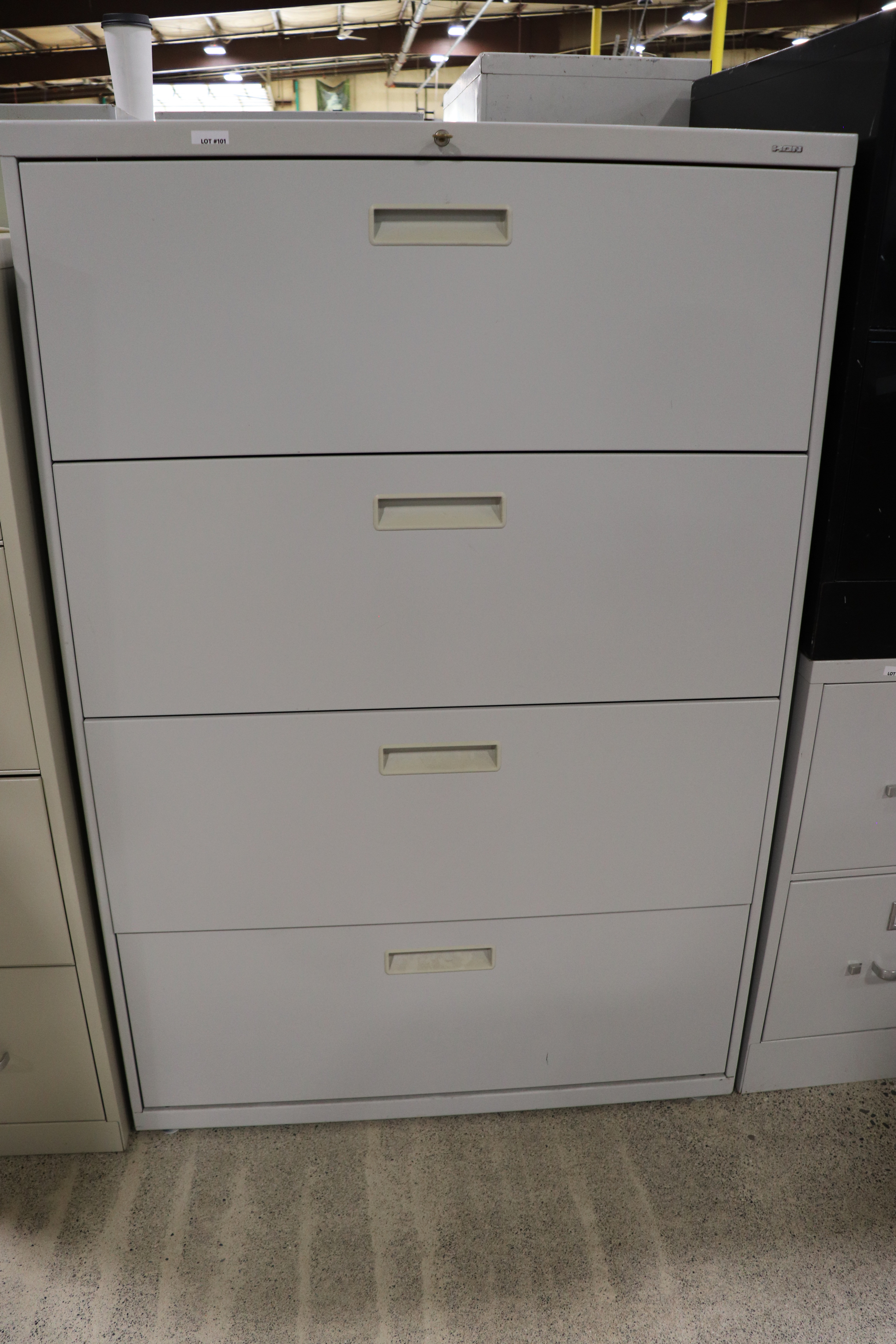 Wide Grey Filing Cabinet