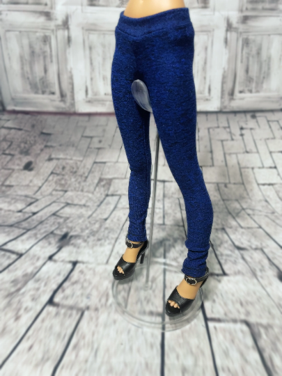 Minifee/Tonner/Ellowyne Doll Leggings in Blue/Black Abstract 1/4 Scale Doll