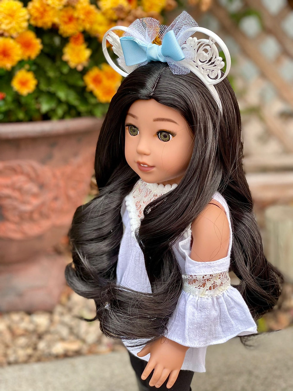 Thumbnail: Katie in Black as Midnight Wig Size 11-12” for 18" Branded Dolls