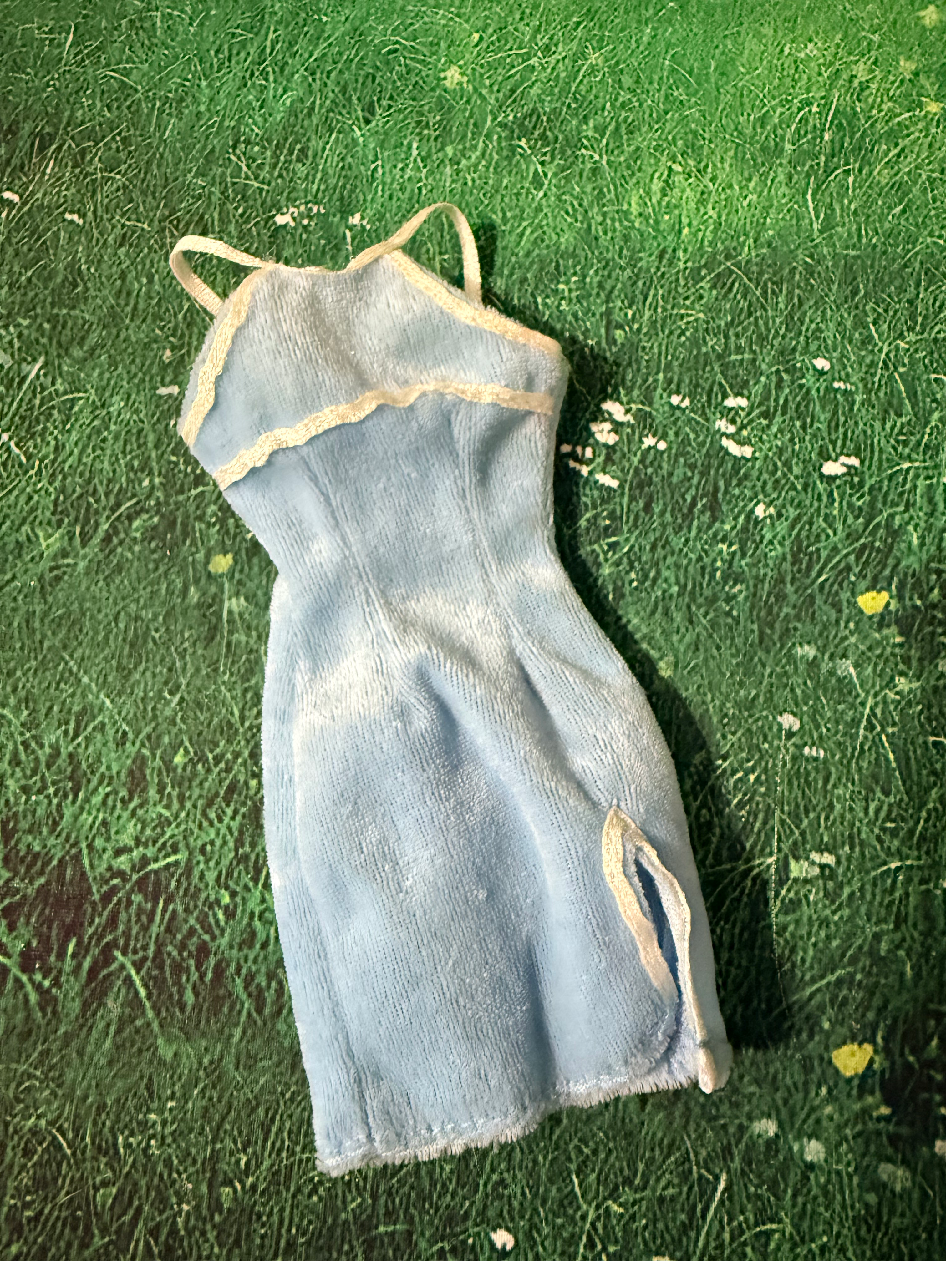 Barbie Vintage Blue Velvet Dress Pre-Owned Barbie Clothes Outfits