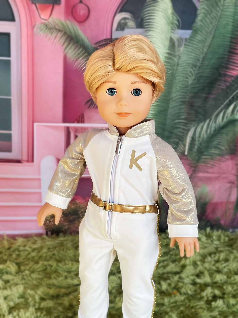 Thumbnail: Fashion Collection Boy Disco Jumpsuit Gold for American Girl and 18” Dolls