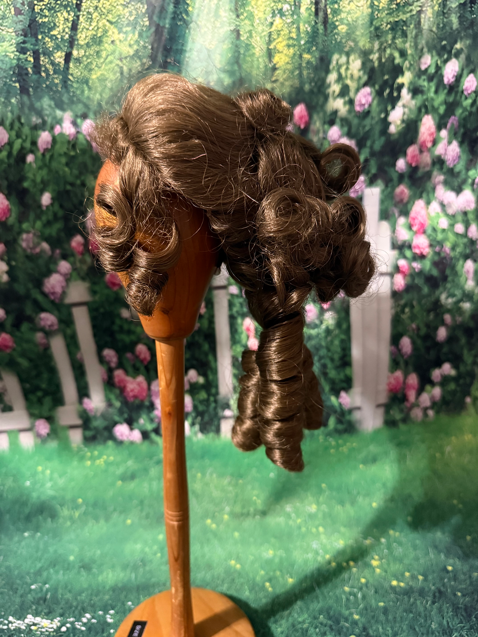 Thumbnail: Vintage Wig Size 13-14” 3/4 Capin Light Brown for Bisque and Composition Dolls