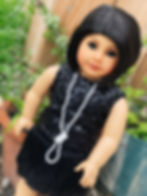 Thumbnail: Maxine in Black as Midnight 1920's Size 11-12" Wig for American Girl & 18" Doll