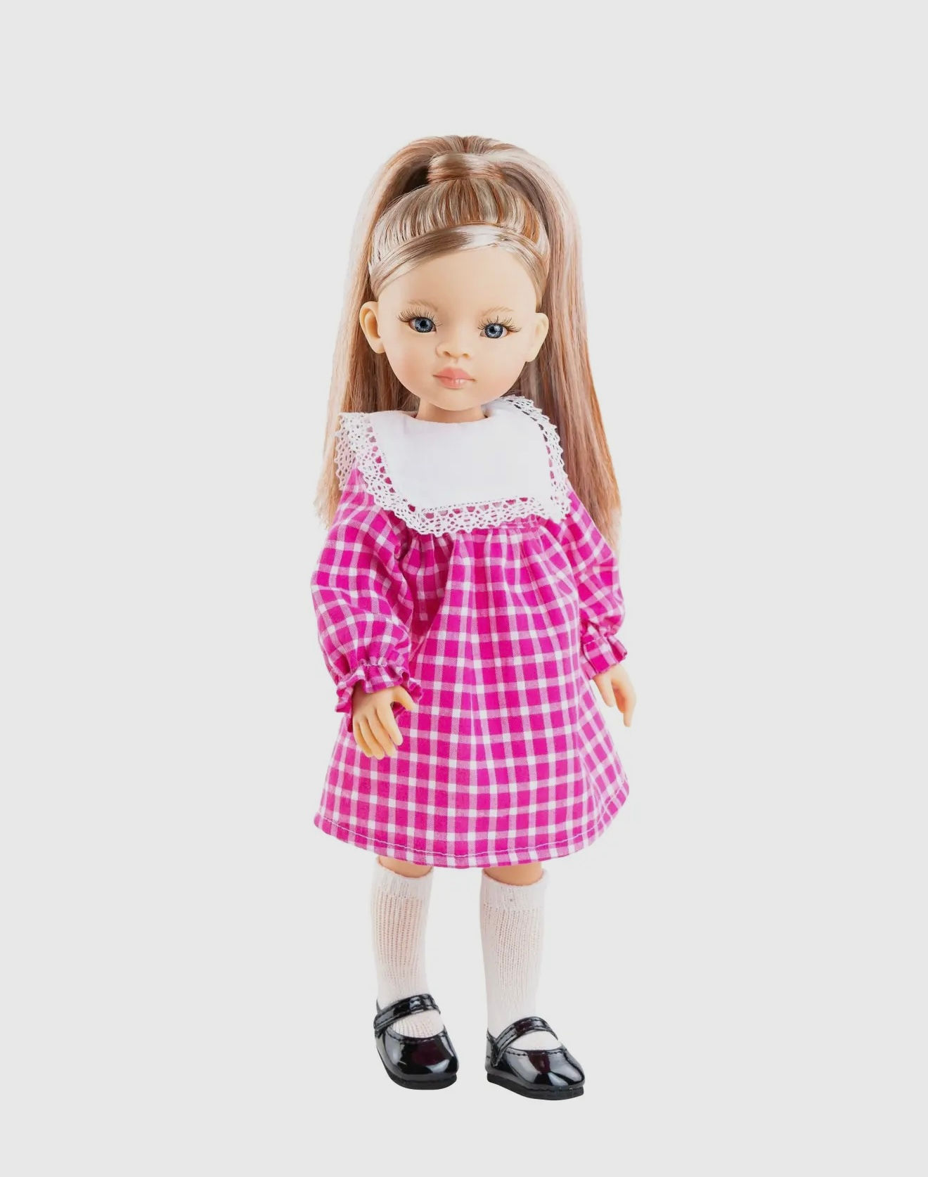 Paola Reina Las Amigas 13" Doll Cassandra with Plaid Dress Doll