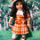 Thumbnail: Edwardian Pollyanna Pleated Dress in Orange Plaid for 18" Dolls