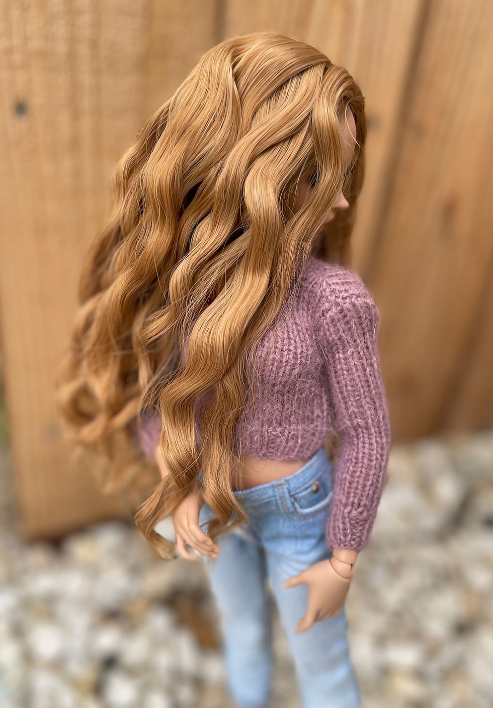 Thumbnail: Estella Wig in size 7-8" in Golden Blonde for Minifee 1/4 BJD Ellowyne Dolls