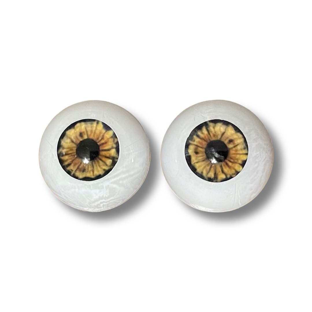 Realistic 20mm Acrylic Half Dome Eyes in Topaz for Reborn My Twinn Dolls