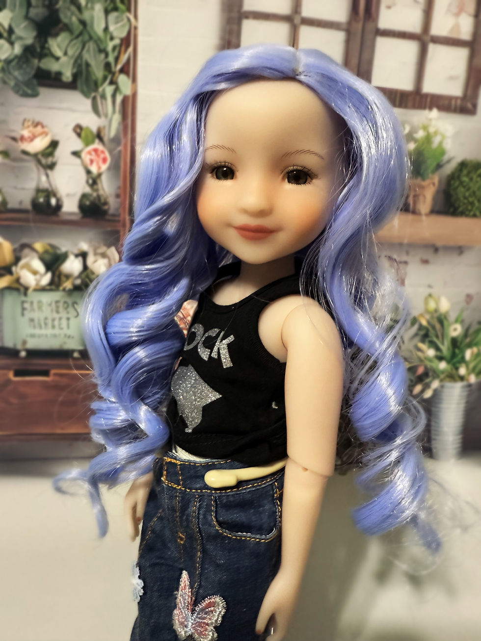 Thumbnail: Ella Wig in Powder Blue Wig 9” for Ruby Red Fashion Friends Paola Reina Dolls