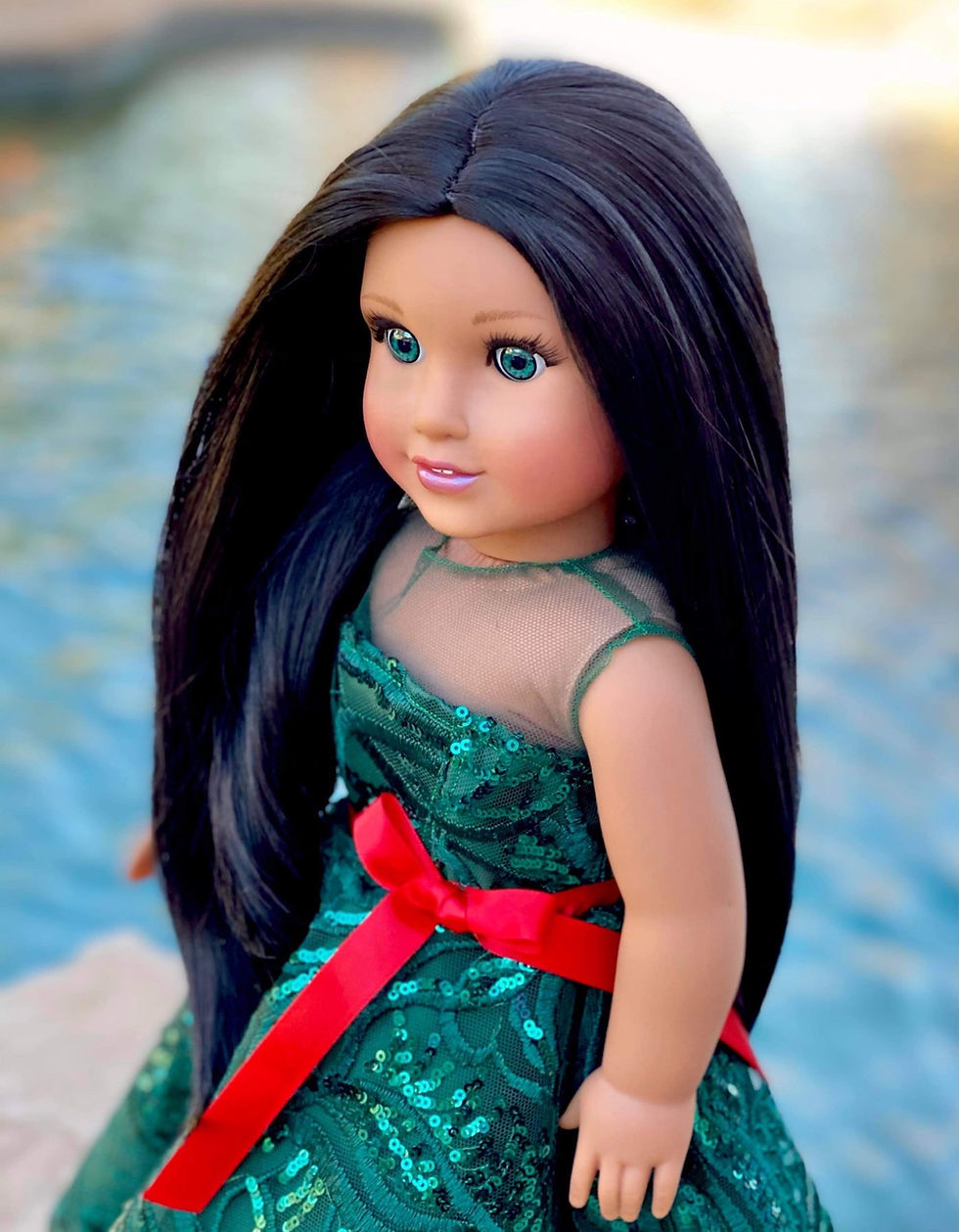 Thumbnail: Abigail in Black as Midnight Wig in Size 11-12” for 18"Branded Dolls