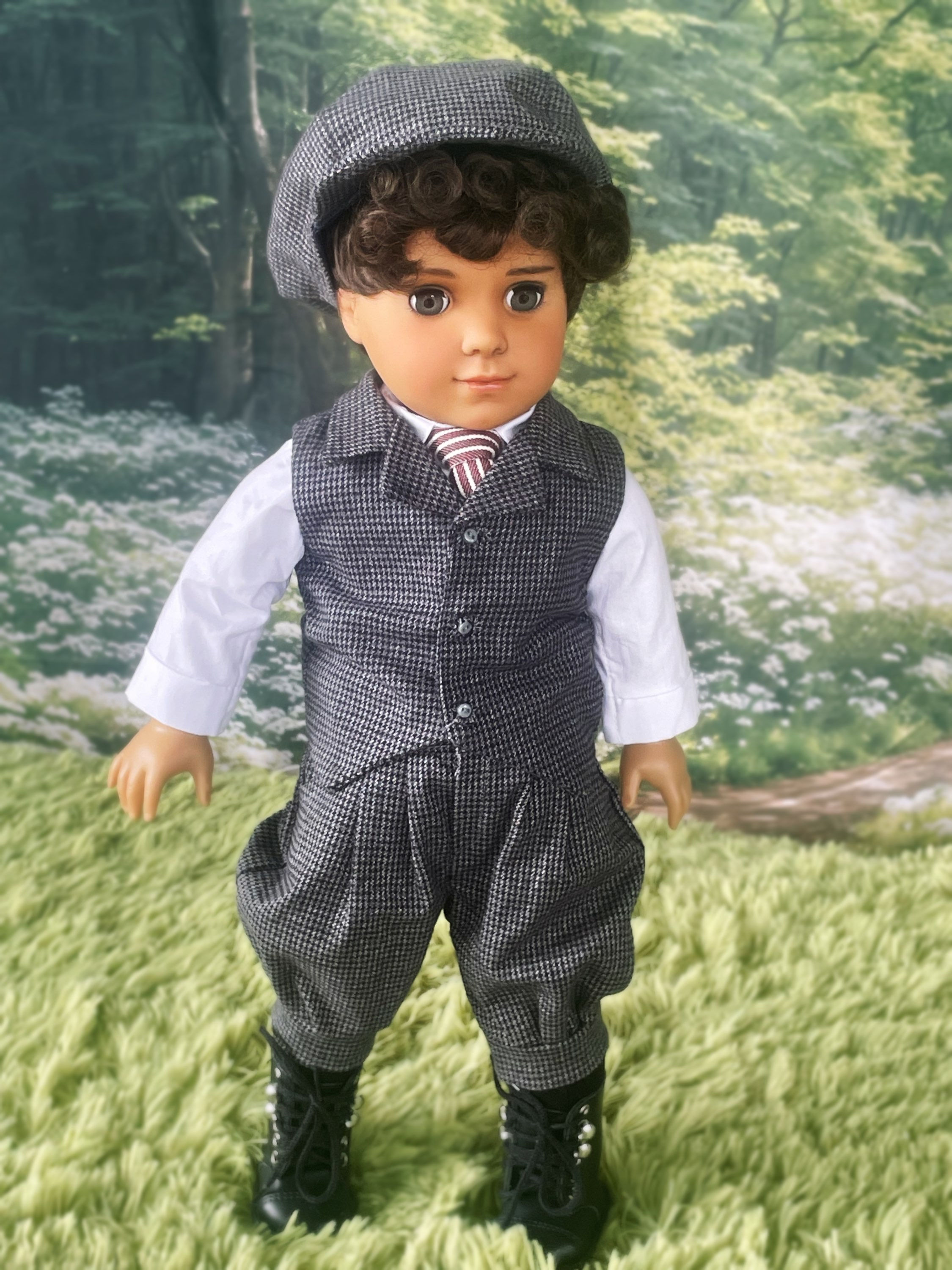 Boy’s Edwardian Suit Set in Grey Houndstooth