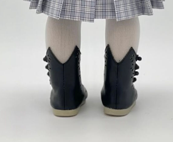 Thumbnail: Edwardian Cut Out Boots in Black for 18” Doll Brands