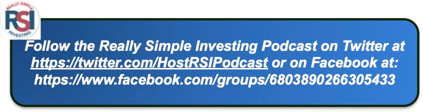 Links to Twitter and Facebook for the Really Simple Investing Podcast