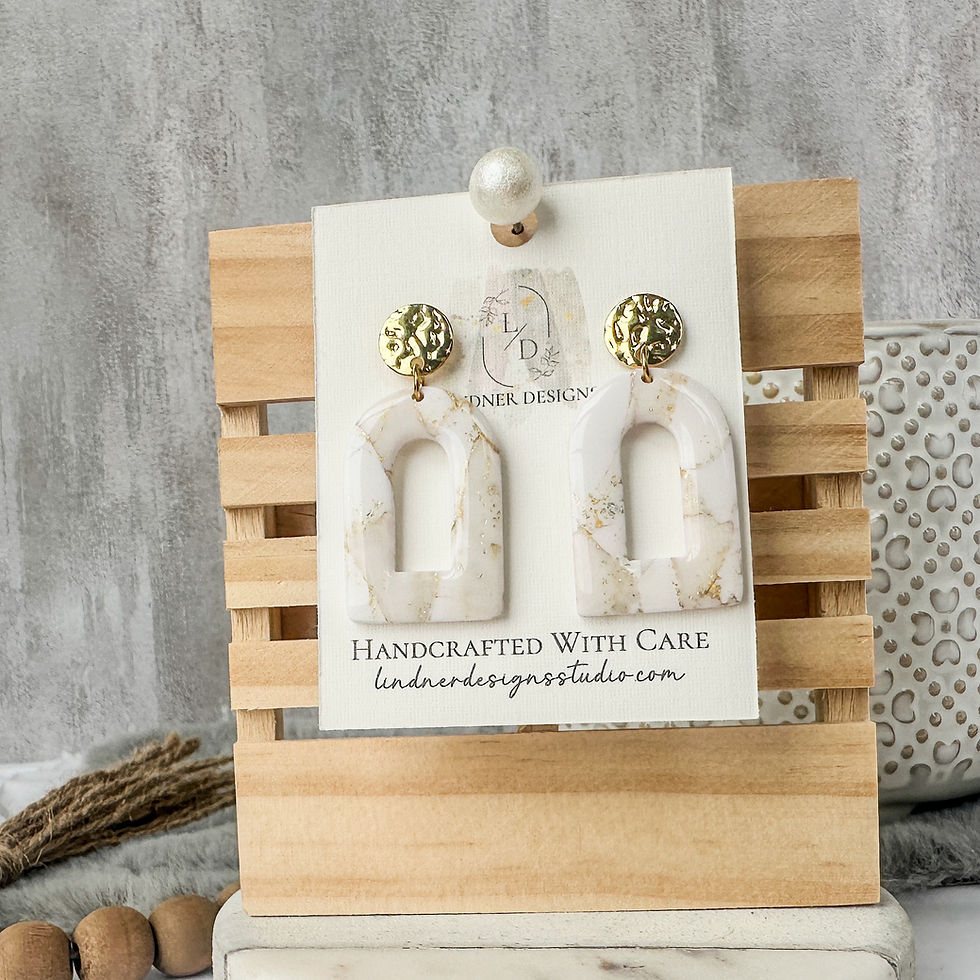 Gilded White Marble Arch Dangles