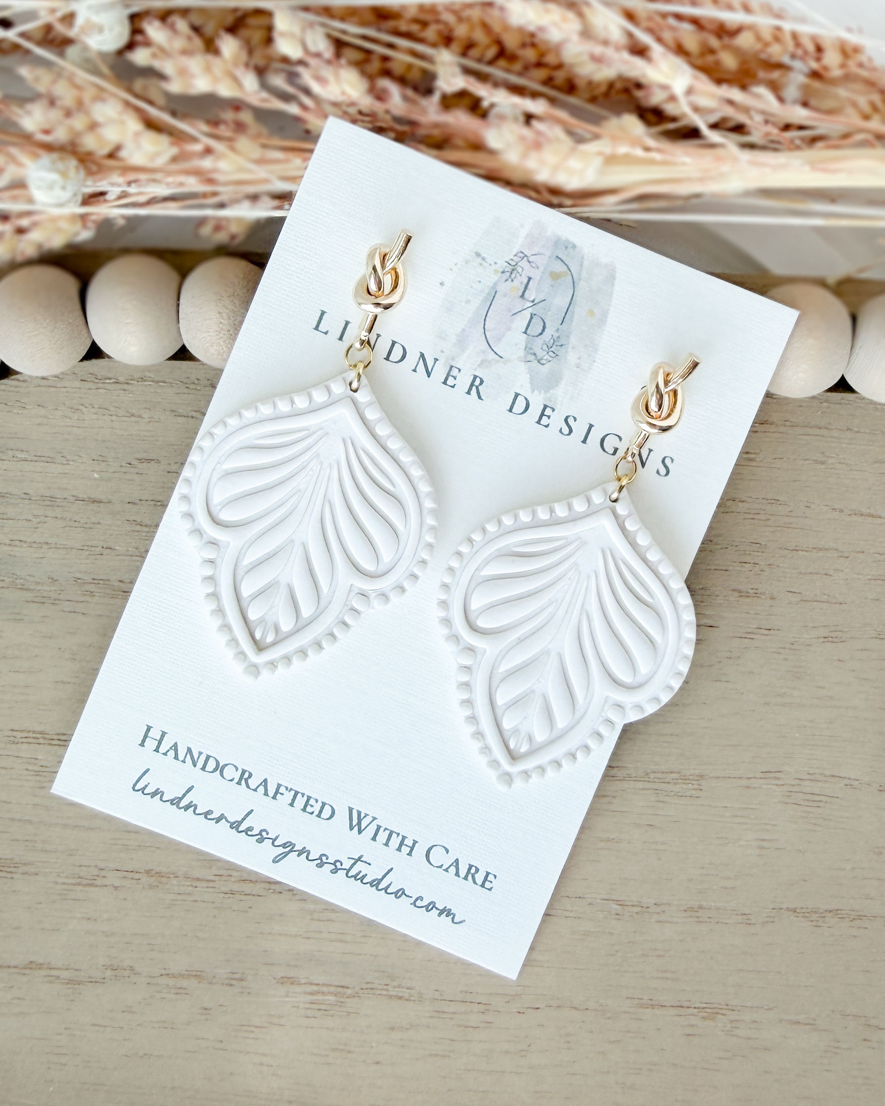 Botanical Dangles with Gold Knot Stud