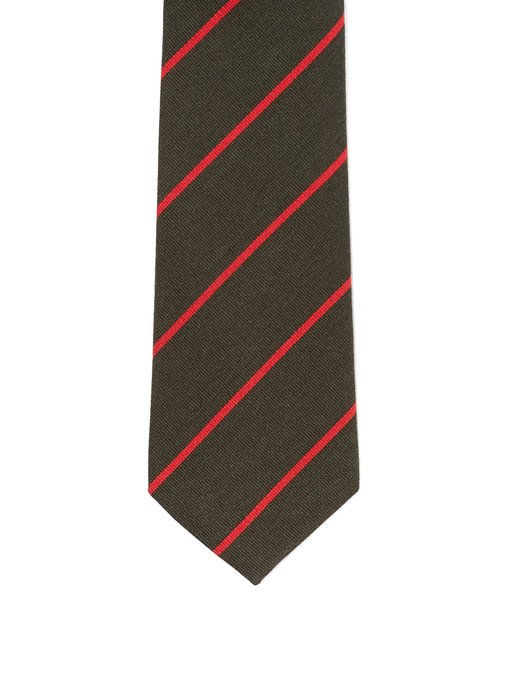 Thumbnail: GUCCI Striped wool and silk-blend tie