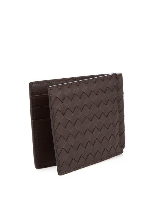 Thumbnail: BOTTEGA VENETA  Intrecciato leather hinge wallet