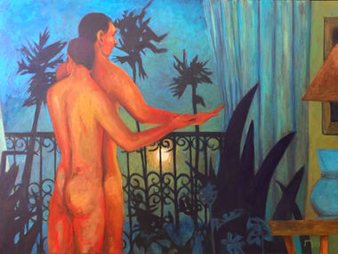 Men, love, sunrise, blue, tenderness