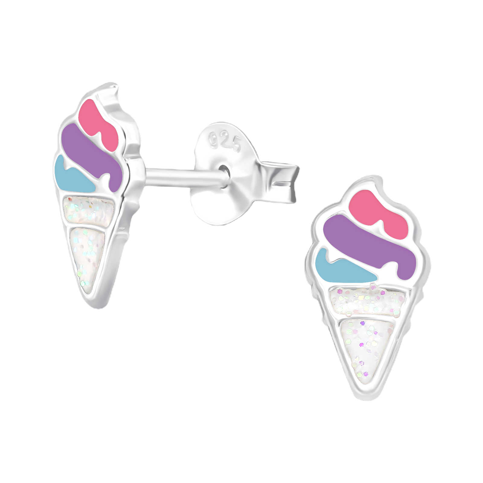 Kinder oorbellen ijsjes - 925 sterling zilver Oorstekers