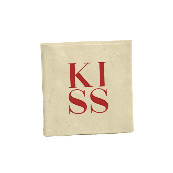 Tegeltje – KISS – Liefde | Beige | 10x10cm