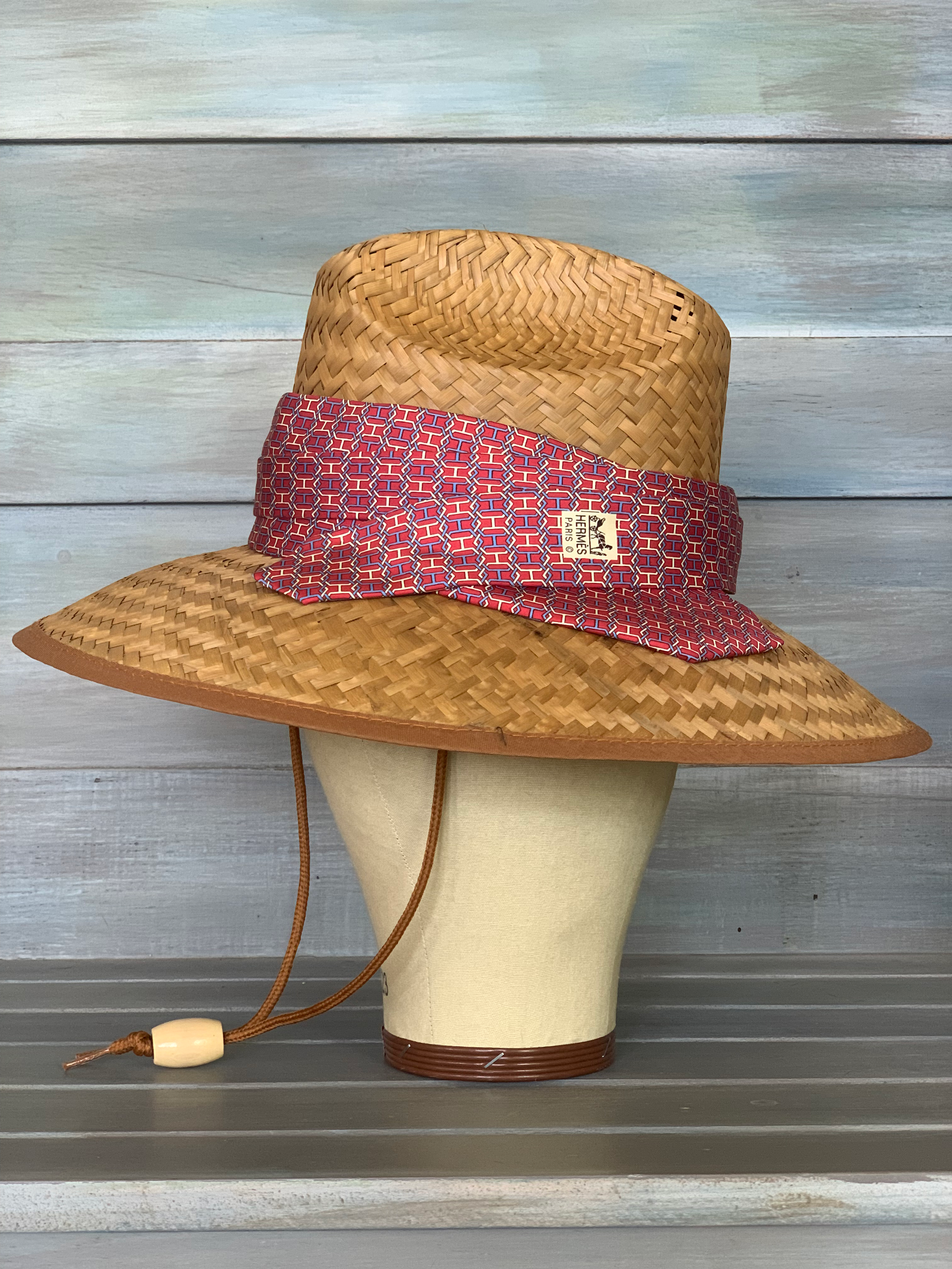 Hermes Purple and Cream H on Red