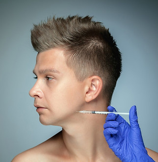 close-up-portrait-young-man-isolated-grey-studio-wall-filling-surgery-procedure-lips-cheek