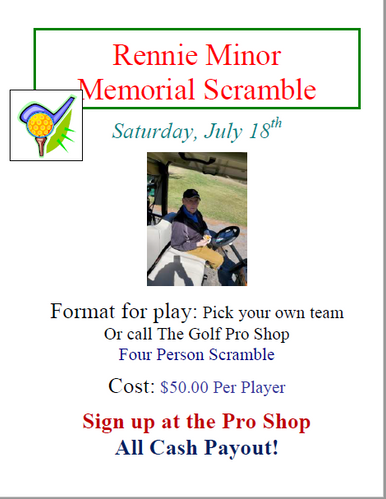 Rennie Minor Memorial Golf Scramble