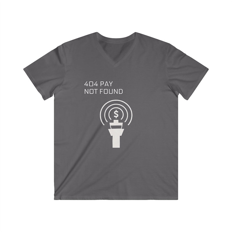 Thumbnail: 404 Pay Not Found V-Neck Tee — Funny Tech / Cryptocurrency T-Shirt