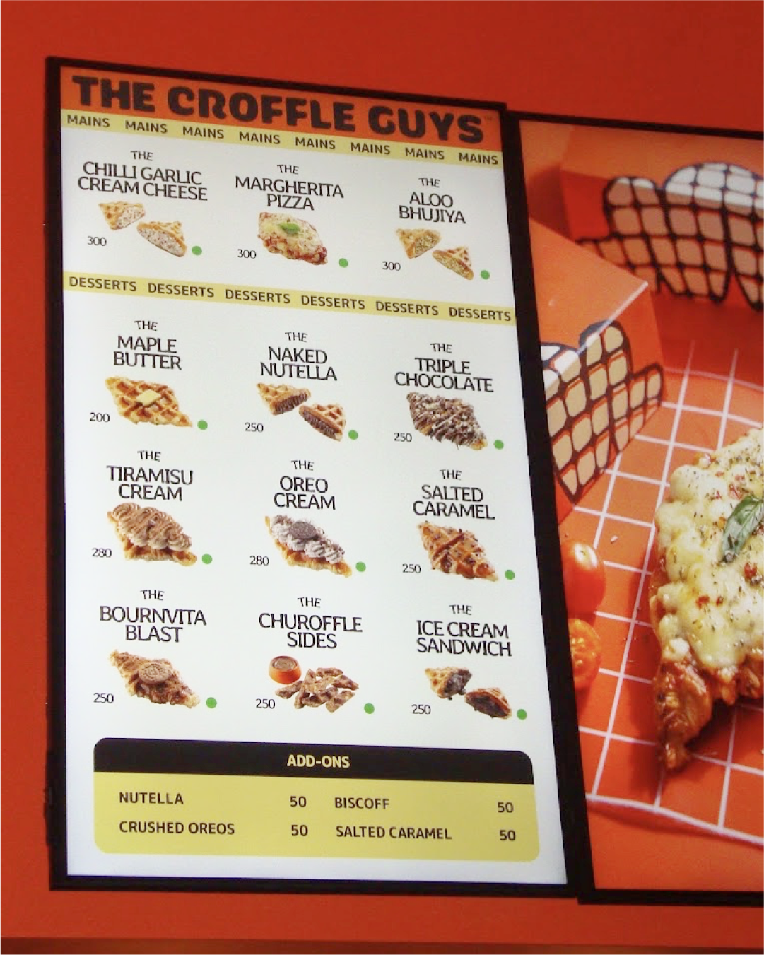 The Croffle Guys packaging menu collateral design