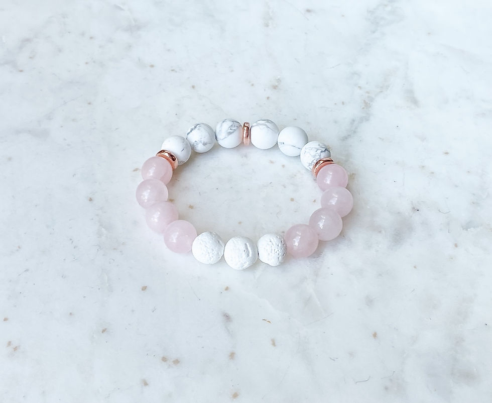 Diffuser Lava Stone, Gemstone and Copper Beaded Bracelet