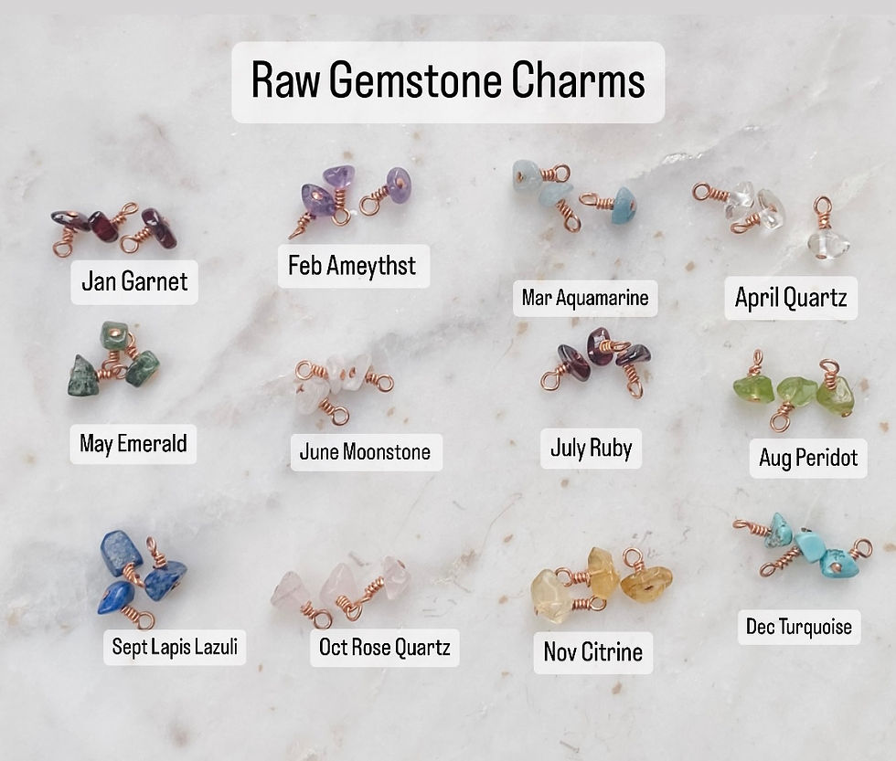 Thumbnail: Birthstone Gemstone Ring, Swirl Copper Knuckle Ring, Healing Zodiac Ring