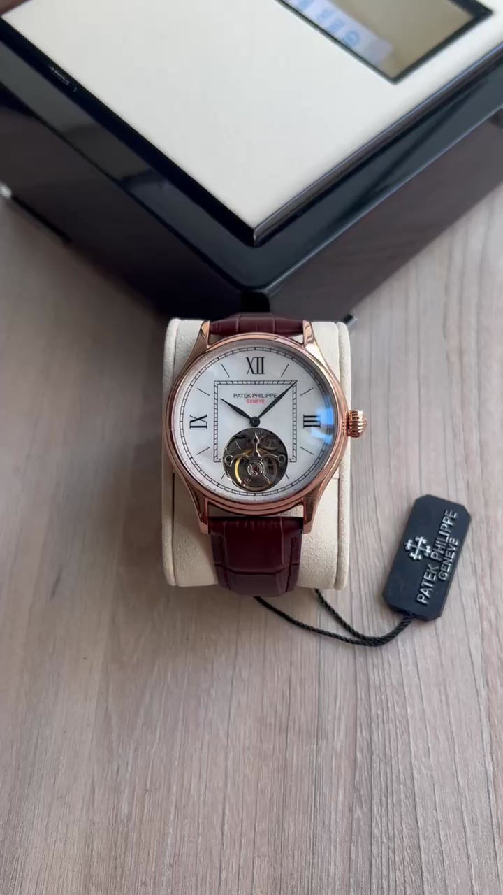 Miniatura: PATEK PHILIPPE ROSE COURO AUTOMATICO 43MM