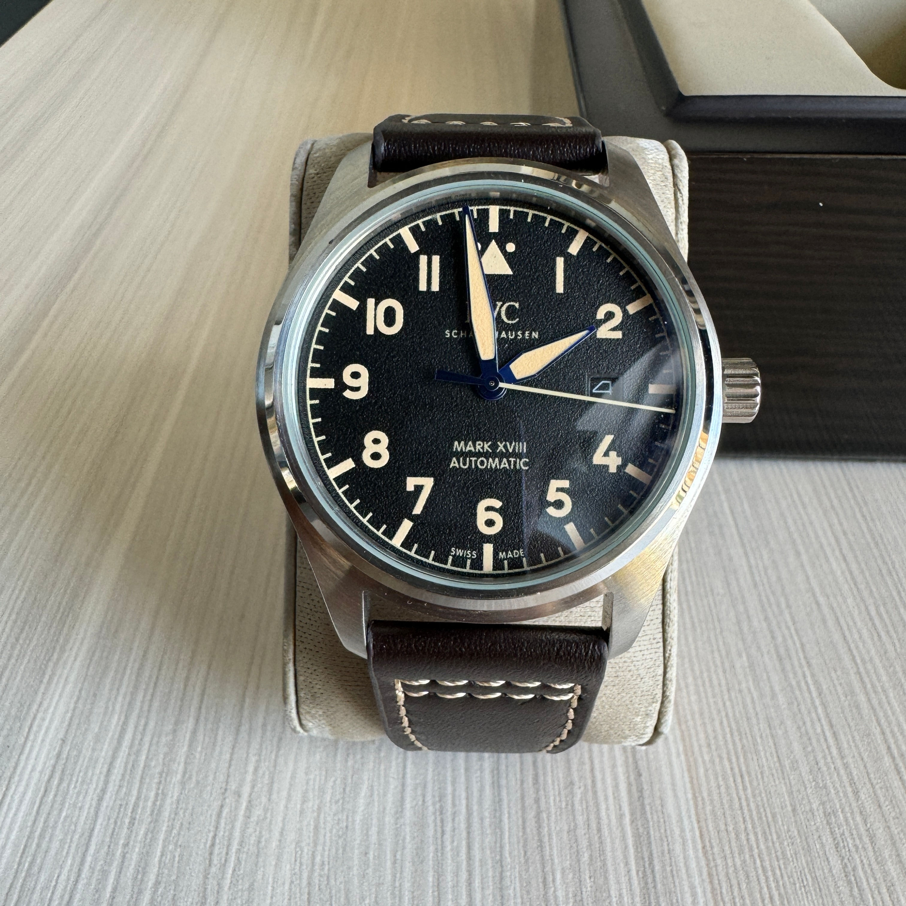 IWC MARK XVIII PRATA COURO AUTOMÁTICO 41MM