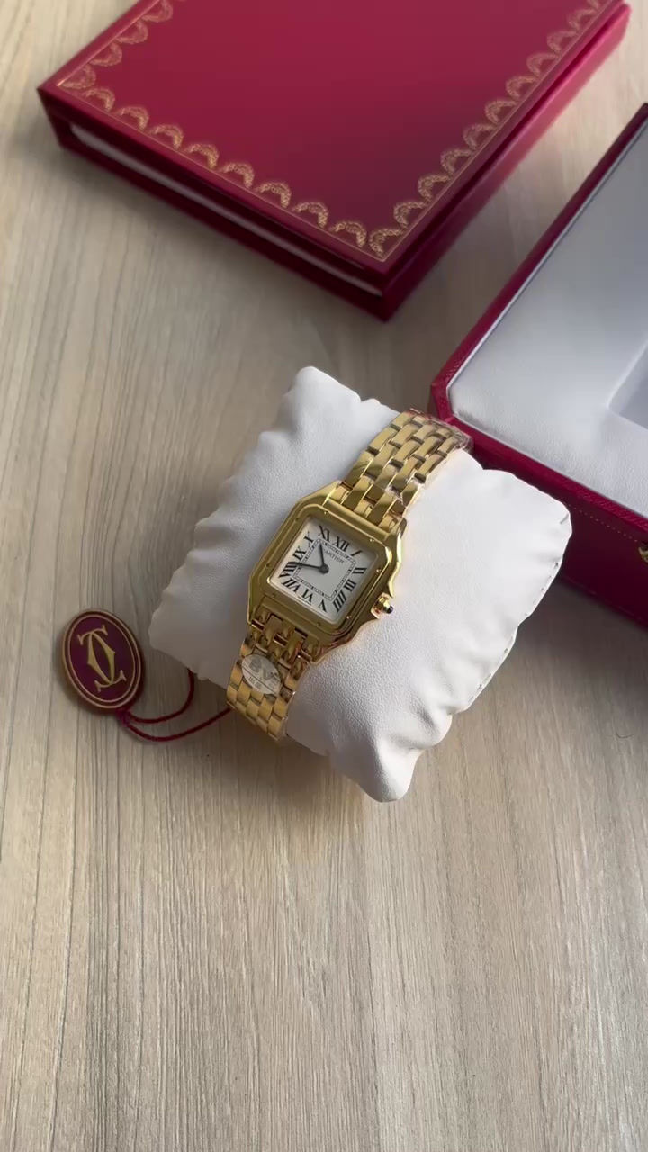 Miniatura: CARTIER PANTHERE DOURADO BRANCO 27MM SUPER CLONE