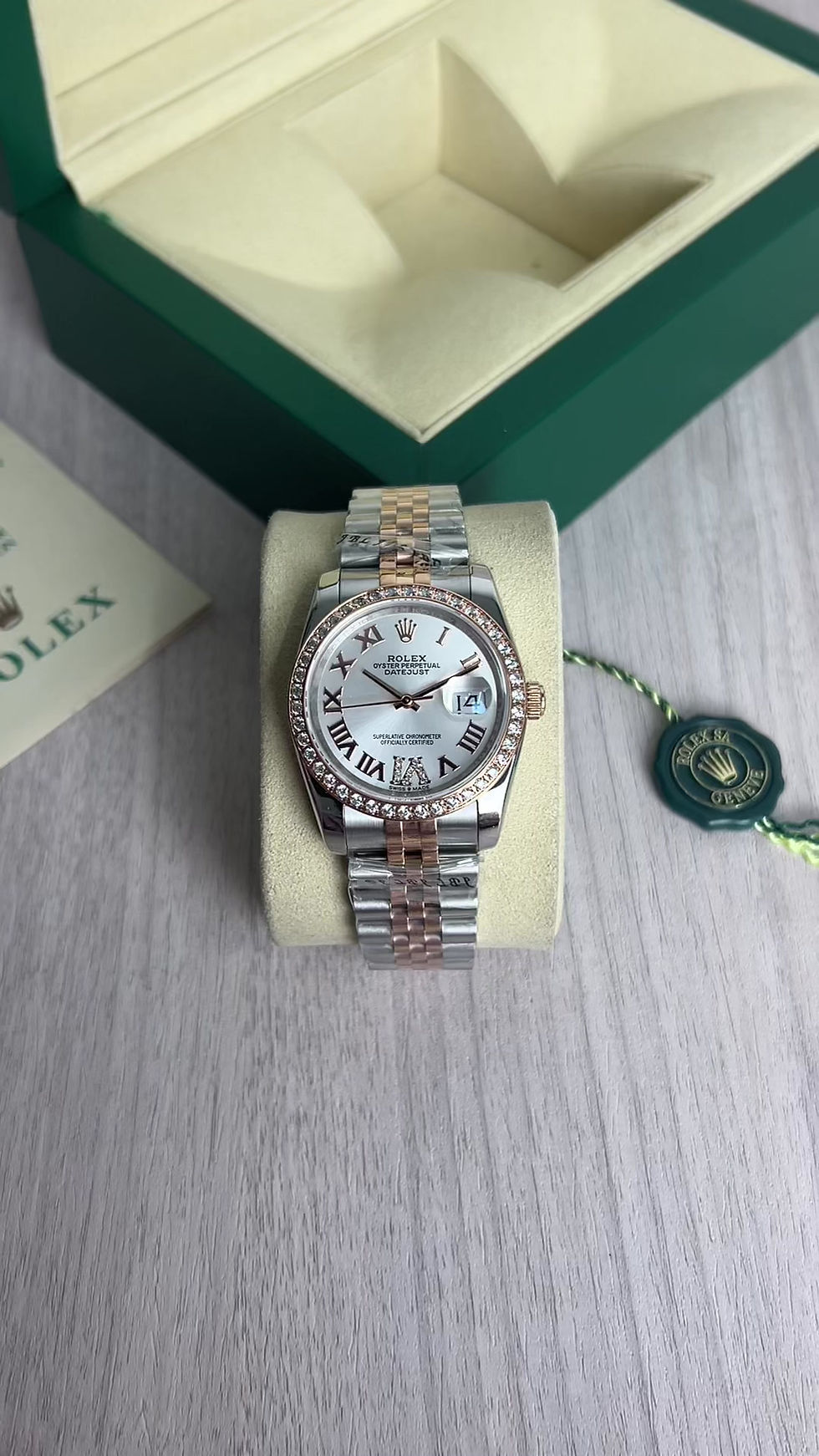 Miniatura: ROLEX DATEJUST MISTO ROSE BRANCO BRILHANTES FEMININO 36MM