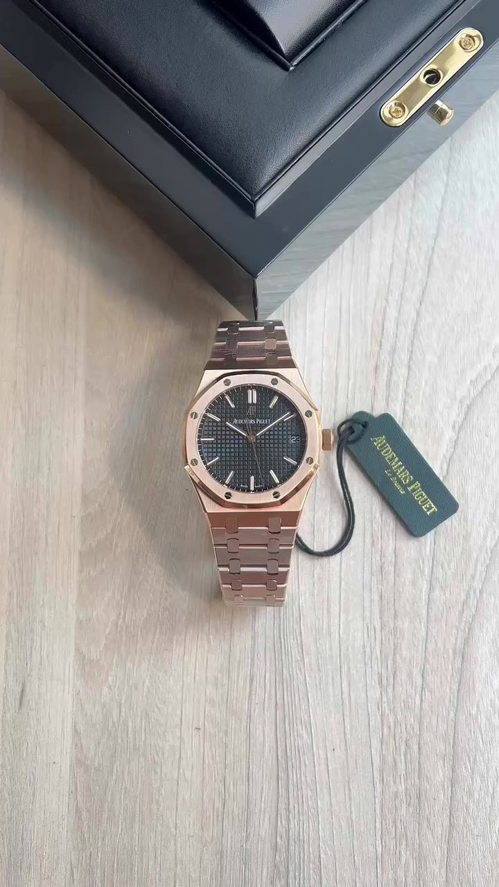 Miniatura: AUDEMARS PIGUET ROYAL OAK 41MM ROSE PRETO SUPER CLONE