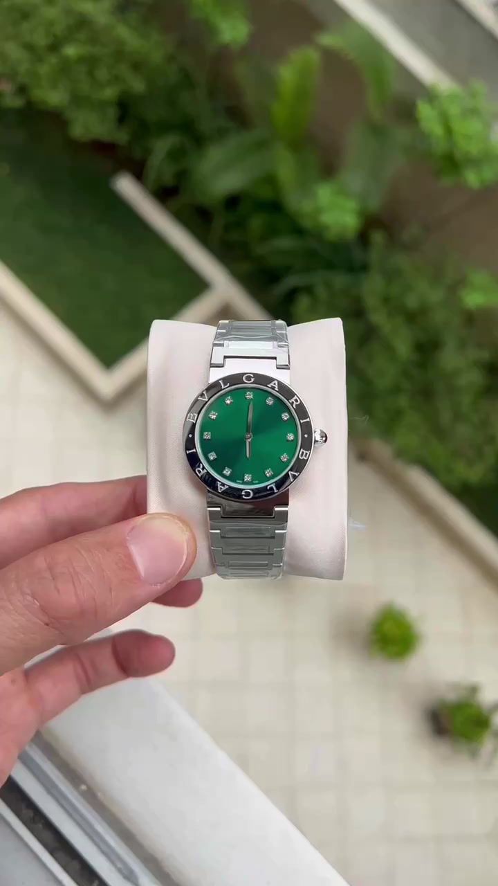 Miniatura: BVLGARI BULGARI PRATA VERDE 33MM FEMININO