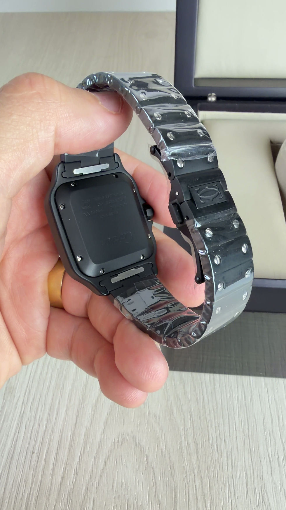 Miniatura: CARTIER SANTOS PRETO BRANCO 40MM X 47MM