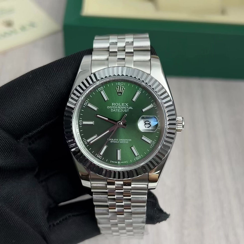 Miniatura: ROLEX DATEJUST PRATA VERDE JUBILEU 41MM