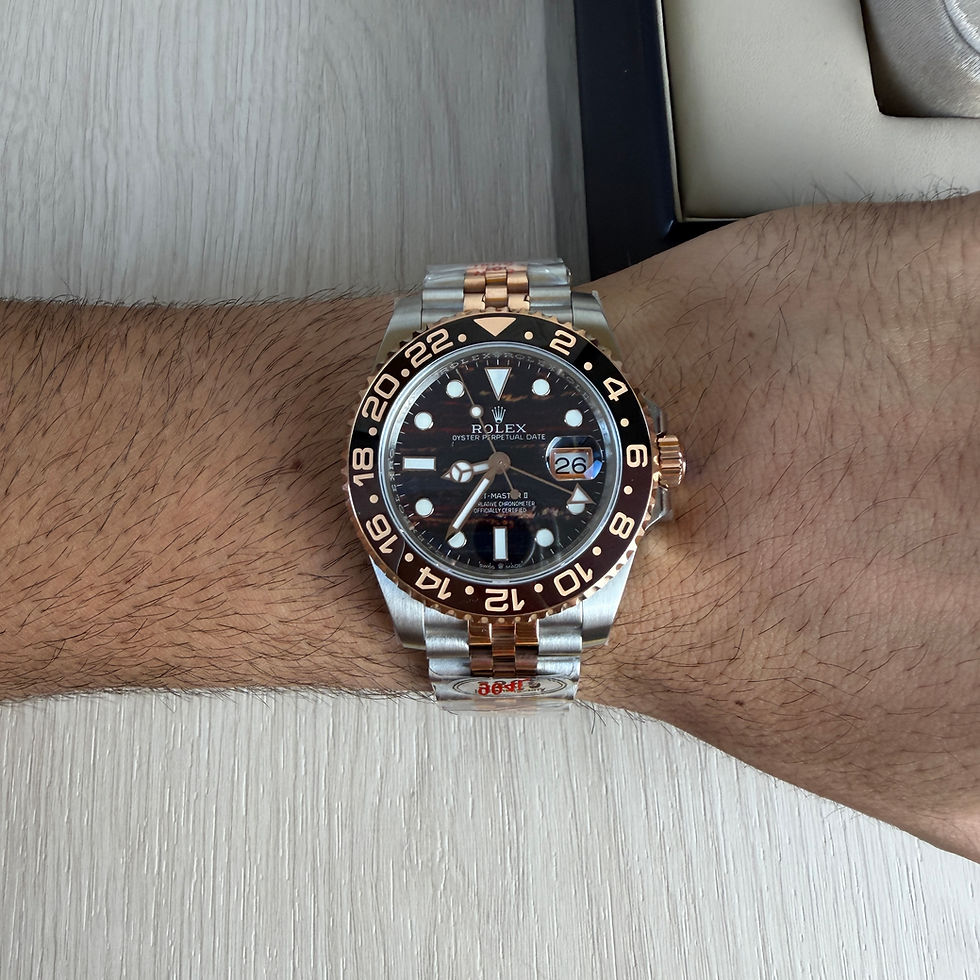 Miniatura: ROLEX GMT MASTER II MISTO ROSE PRETO JUBILEU 40MM