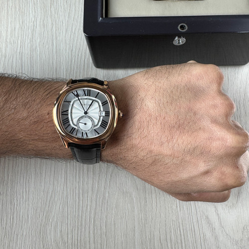 CARTIER DRIVE ROSE BRANCO COURO 41MM Relógio Primeira