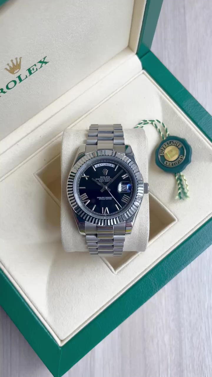 Miniatura: ROLEX DAY-DATE PRATA PRETO 40MM
