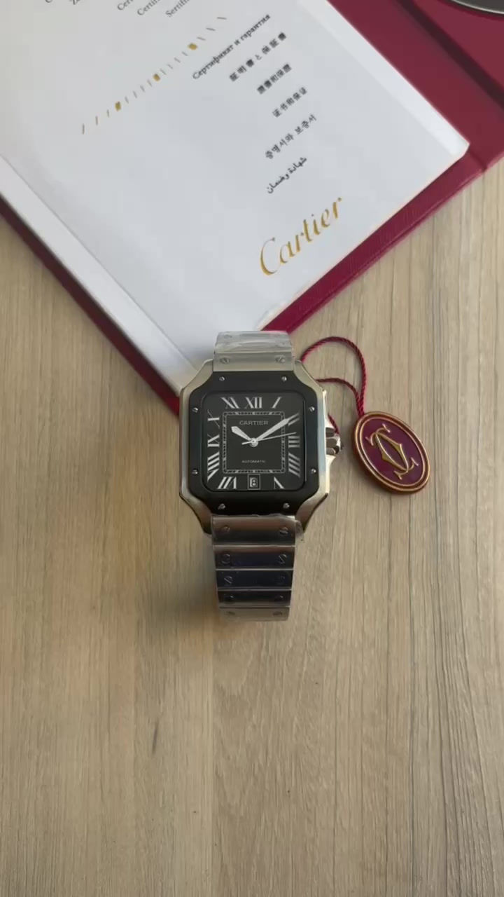 Miniatura: CARTIER SANTOS PRATA PRETO 40MM X 47MM