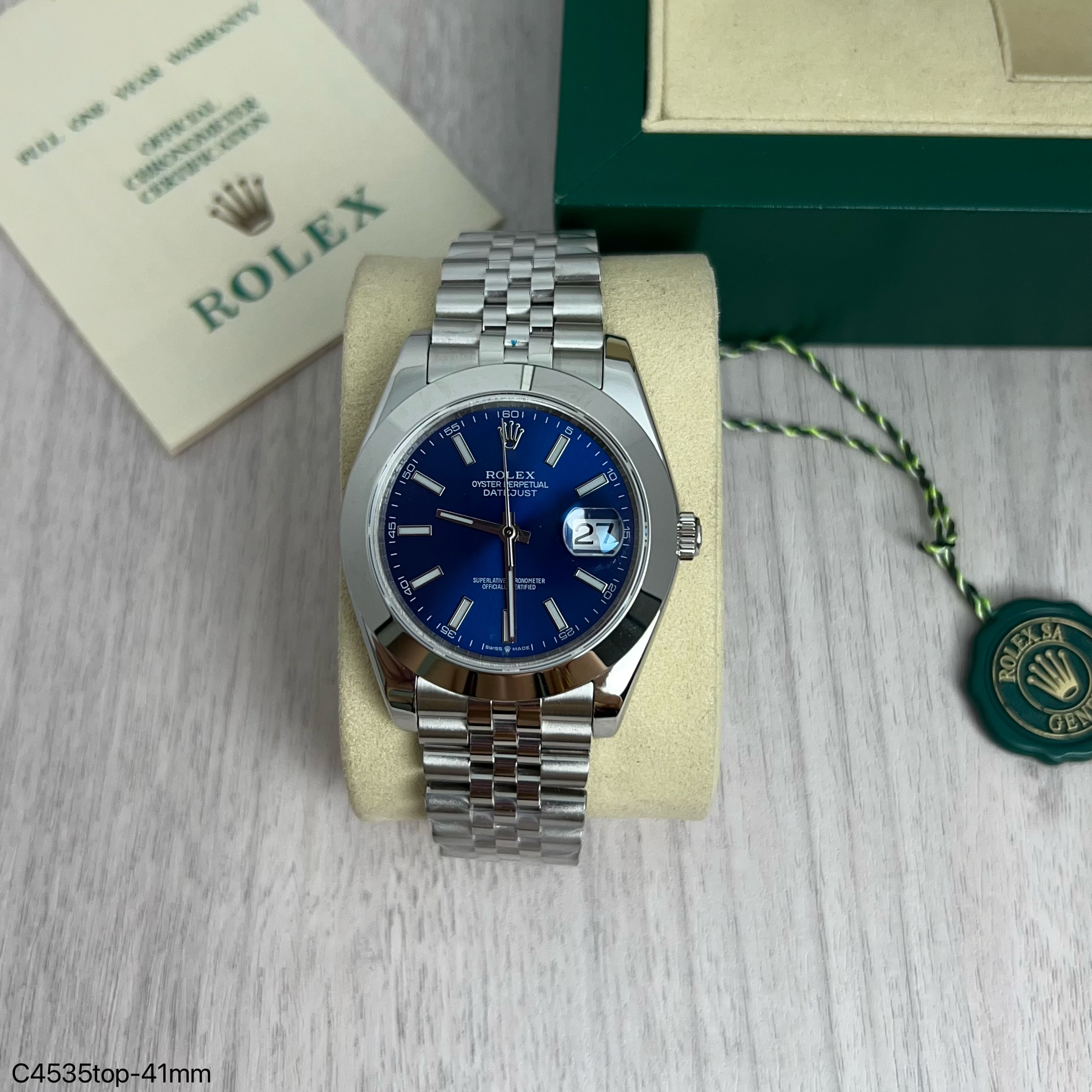 ROLEX DATEJUST PRATA AZUL JUBILEU 41MM