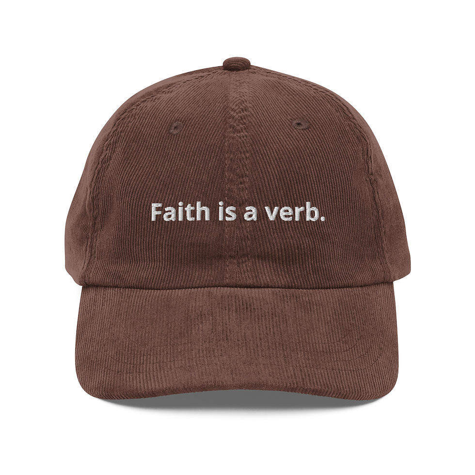 Thumbnail: Faith is a verb - Vintage corduroy cap